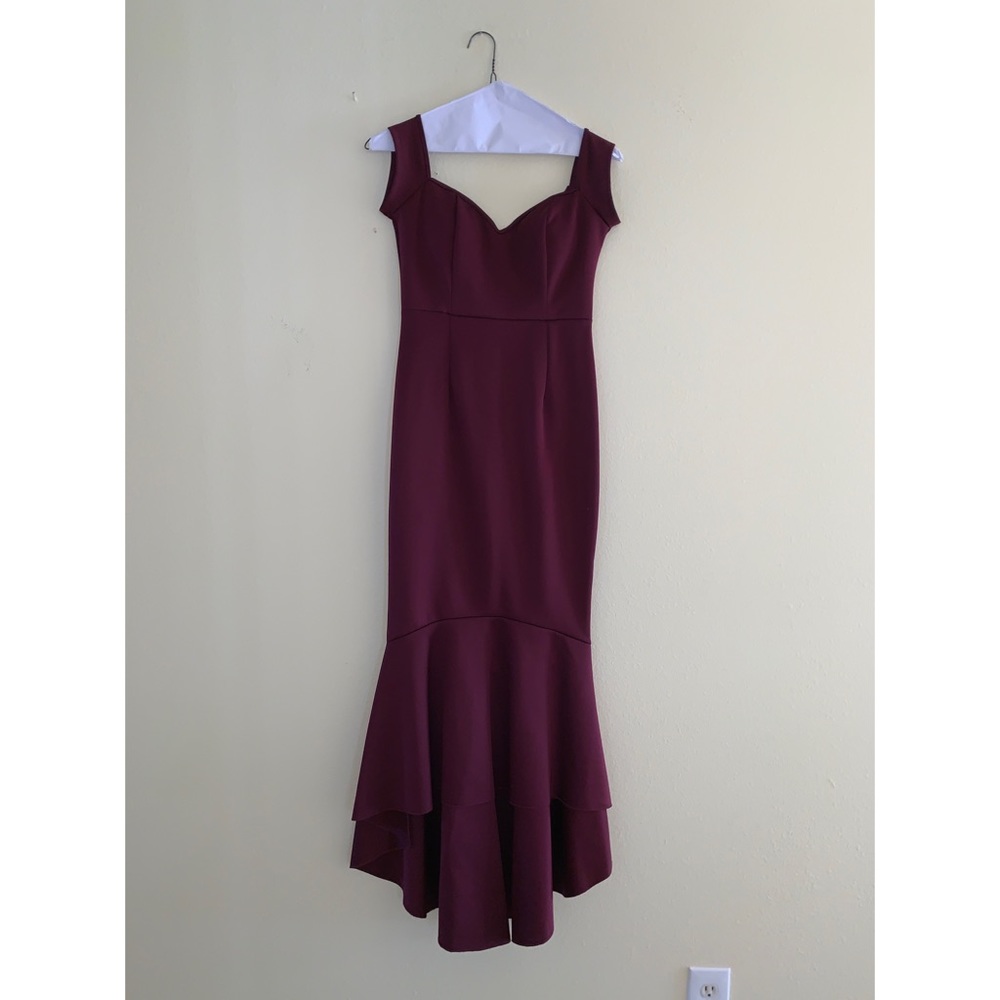 Wine off the shoulder mermaid gown